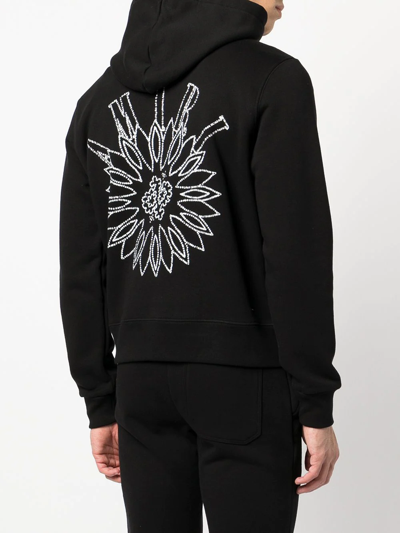 AMIRI RHINESTONE-EMBELLISHED GRAPHIC-LOGO HOODIE 