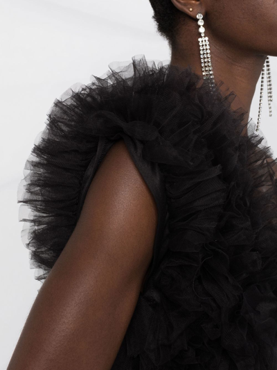 Alchemy X Lia Aram Asymmetric Tulle Bodysuit In Black