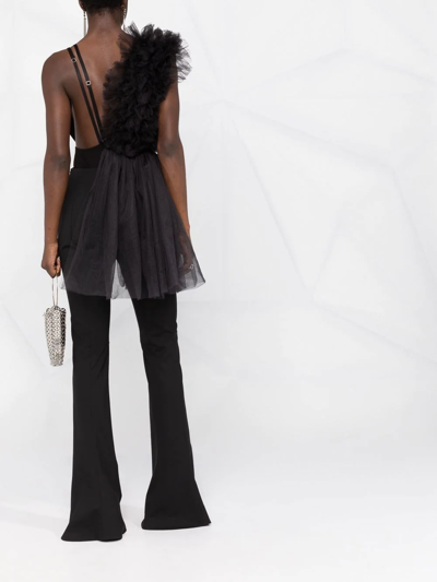 Shop Alchemy X Lia Aram Asymmetric Tulle Bodysuit In Black