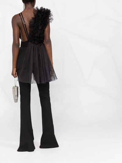 Alchemy X Lia Aram Asymmetric Tulle Bodysuit In Black