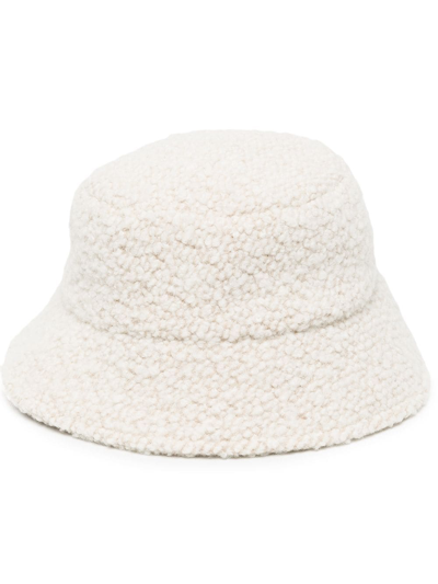 Shop Isabel Marant Heavy-knit Logo-embroidered Hat In White