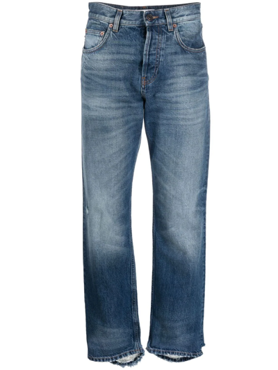 Shop Balenciaga Slim-fit Distressed Jeans In Blue