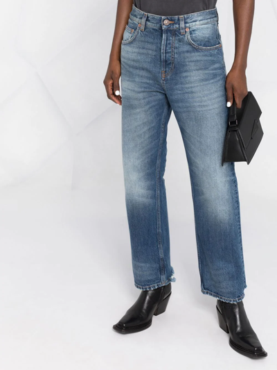 Shop Balenciaga Slim-fit Distressed Jeans In Blue