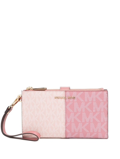 Michael Michael Kors Jet Set Monogram-print Wallet In Pink | ModeSens