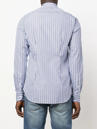 Shop Orian Stripe-print Shirt In Blue