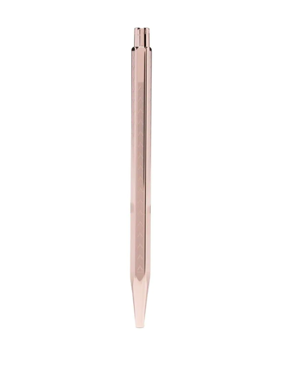 Caran D'ache Engraved Brass Ballpoint Pen In Pink