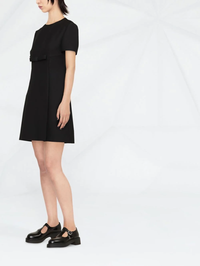 Shop Valentino Bow-detail A-line Mini Dress In Black