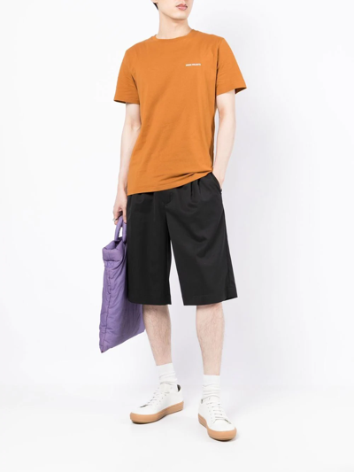 Shop Norse Projects Logo-print Short-sleeve T-shirt In Brown