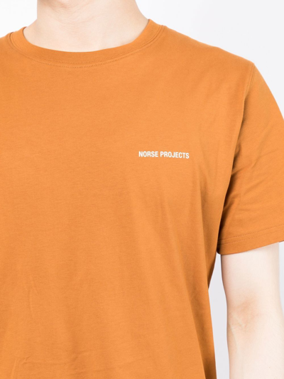 Shop Norse Projects Logo-print Short-sleeve T-shirt In Brown