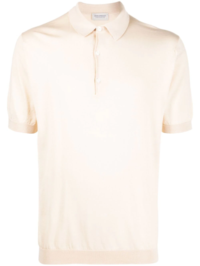 Shop John Smedley Fine-knit Cotton Polo Shirt In Neutrals