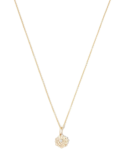 Shop Sydney Evan 14kt Yellow Gold Camellia Diamond Necklace