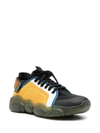 Moschino Colour-block Lace-up Sneakers In Green