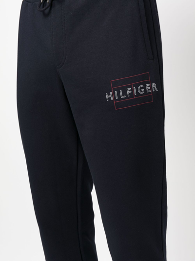 Shop Tommy Hilfiger Logo-print Track Pants In Blue