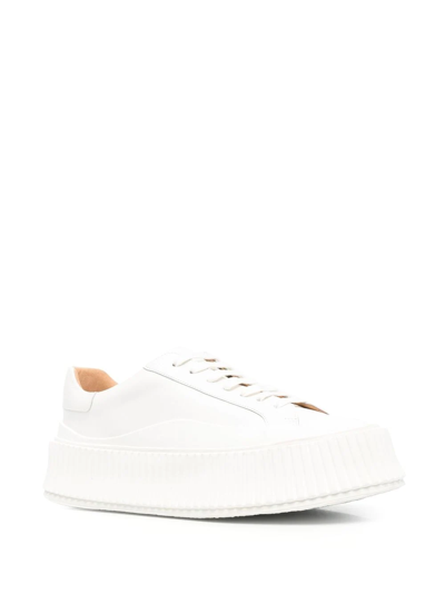 Shop Jil Sander Ribbed-sole Low-top Sneakers In White
