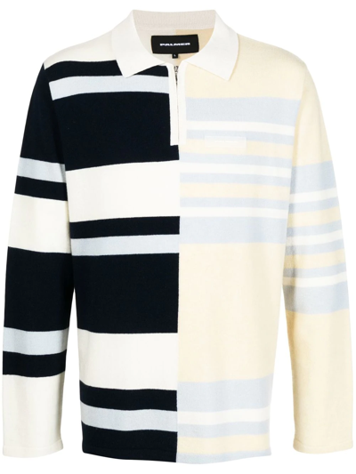 Shop Palmer Harding Split-stripe Polo Shirt In Yellow
