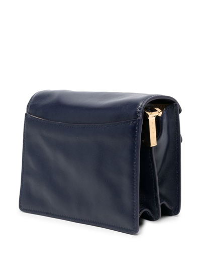 Shop Marni Trunk Leather Satchel Bag In Blue