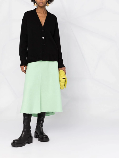 Jil Sander V-neck Button-fastening Cardigan In Black