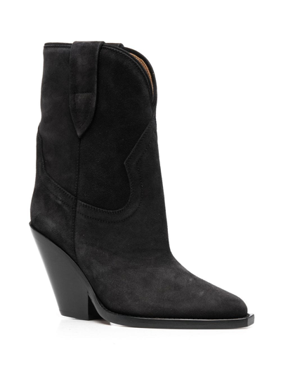 Shop Isabel Marant Étoile Pointed-toe Suede Boots In Black