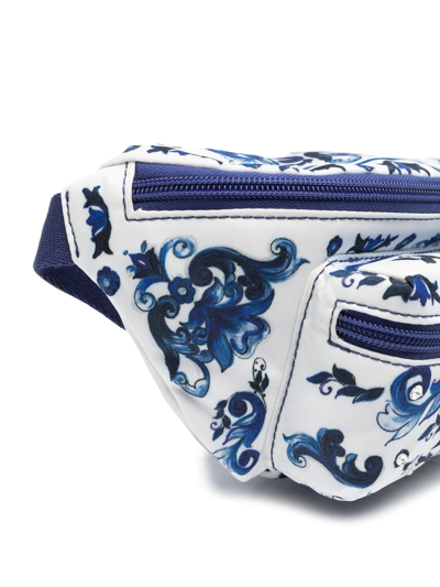 Shop Dolce & Gabbana Floral-print Belt Bag In Blue