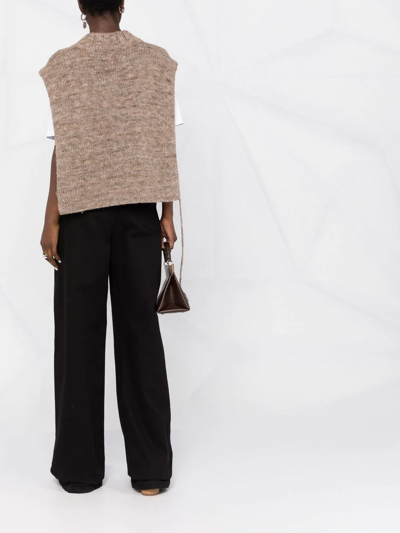 Maison Margiela V-neck Knitted Top In Green