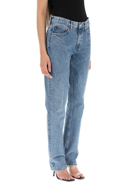 Shop Agolde 'lyle' Slim Jeans In Blue
