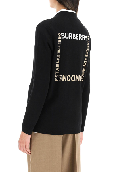 Shop Burberry Ayana Cardigan With Horseferry Logo In Black
