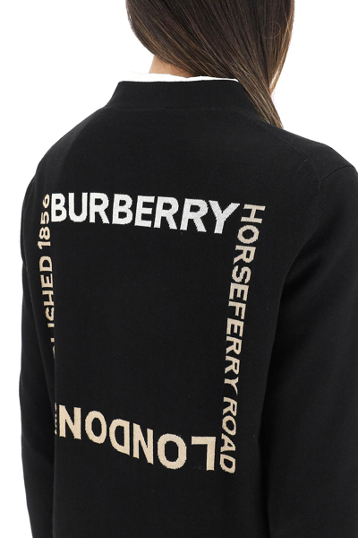 Shop Burberry Ayana Cardigan With Horseferry Logo In Black