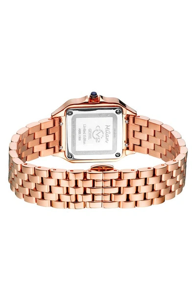 Shop Gv2 Milan Diamond Dial Bracelet Watch, 27.5mm In Ip Rose Gold