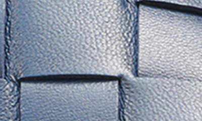 Shop Karl Lagerfeld Woven Leather Slide Sandal In Dark Blue