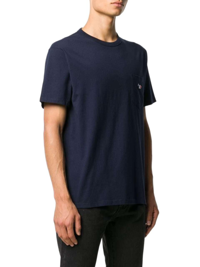Shop Maison Kitsuné Men's Blue Cotton T-shirt