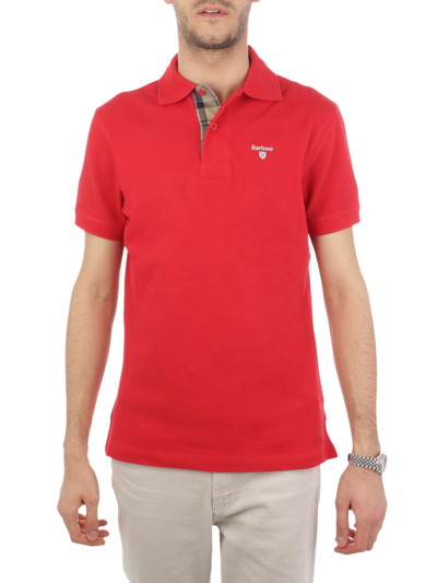 Shop Barbour Men's Red Cotton Polo Shirt