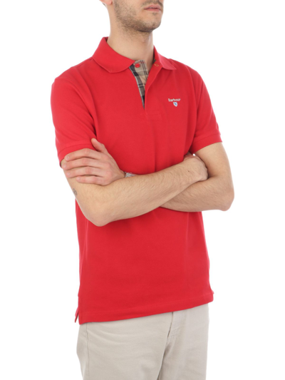 Shop Barbour Men's Red Cotton Polo Shirt