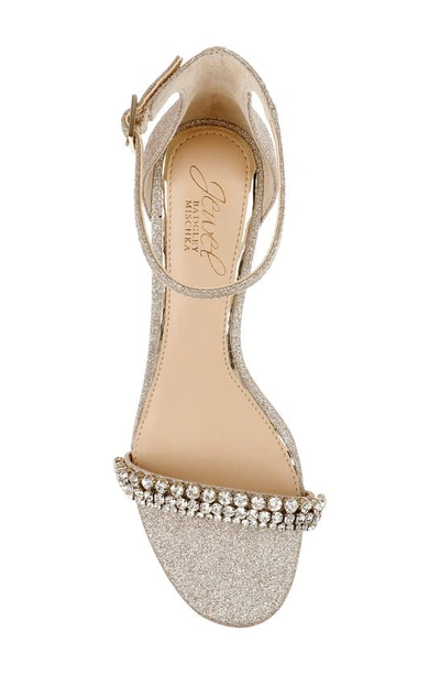 Shop Jewel Badgley Mischka Lora Wedge Sandal In Gold Glitter