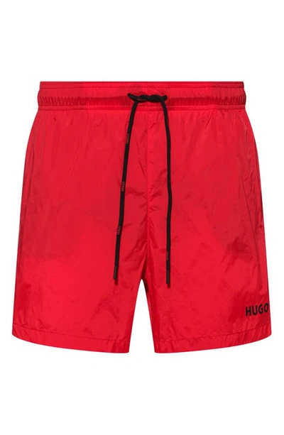 Hugo Boss Boss Haiti Recycled Polyamide Swim Trunks In Open Pink