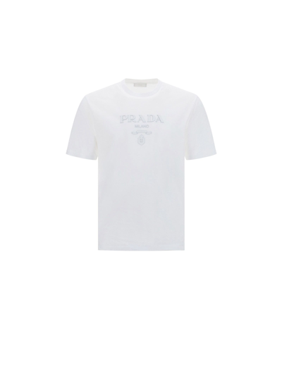 Shop Prada Men's White Other Materials T-shirt