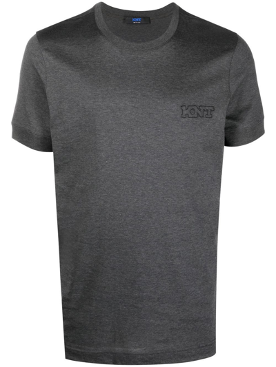 Shop Kiton Men's Grey Cotton T-shirt