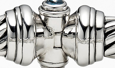 Shop David Yurman Cable Buckle Bracelet With Diamonds In Hampton Blue Topaz