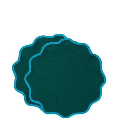 Shop La Doublej Cloud Placemat Set Of 2 In Tinta Unita Verde