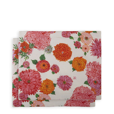 Shop La Doublej Placemat Set Of 2 In Bright Blooms