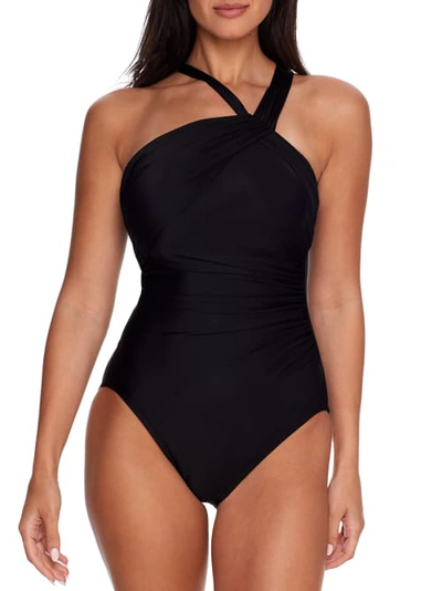 Shop Miraclesuit Rock Solid Europa Underwire One-piece In Black