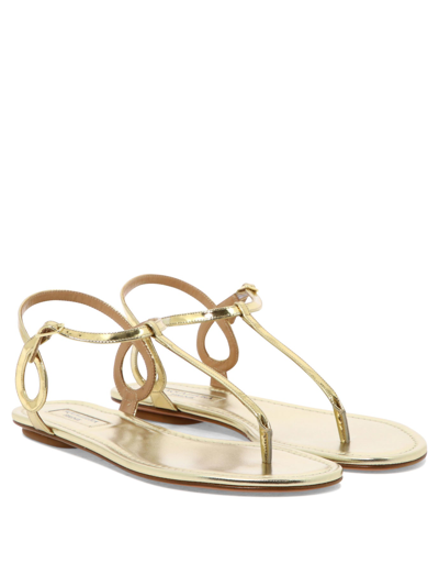 Shop Aquazzura "almost Bare" Sandals In Gold