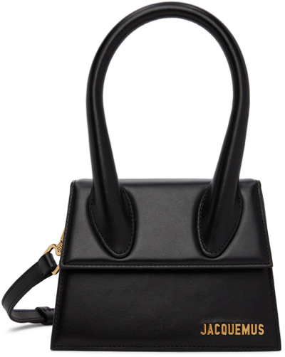 Shop Jacquemus Black 'le Chiquito Moyen' Top Handle Bag In 990 Black