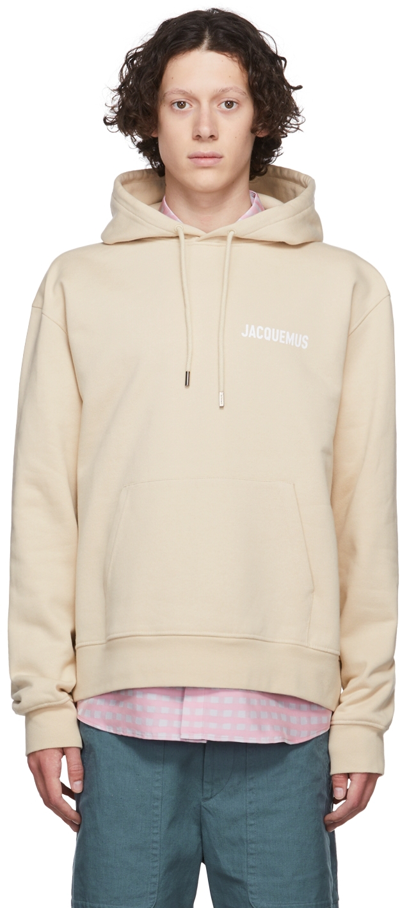 Shop Jacquemus Beige 'le Sweatshirt' Hoodie In Light Beige