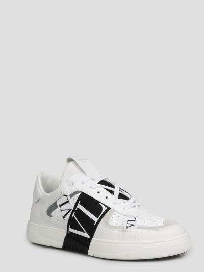 Valentino Garavani Vl7n Low-top Lace-up Sneakers In White/marine/cerise |  ModeSens