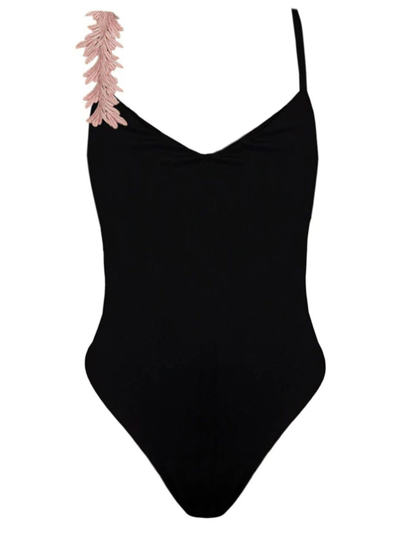 Shop Clara Aestas Black Swan Swimsuit In Nero