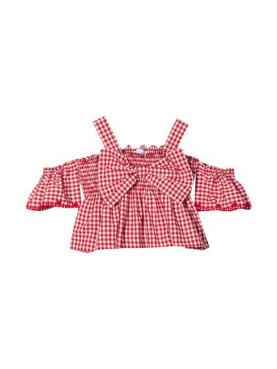Shop Monnalisa Red Blouse Girl In Rosso