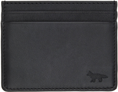 Shop Maison Kitsuné Black Profile Fox Card Holder In P199 Black