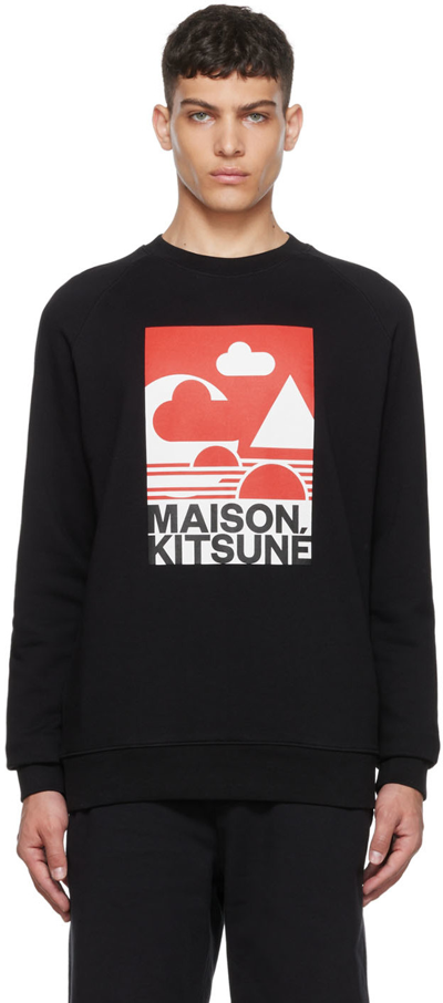 Shop Maison Kitsuné Black Anthony Burrill Edition Sweatshirt In P199 Black