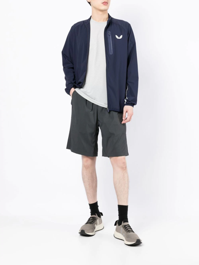 Castore Active Logo-print Two-tone Stretch-shell Jacket In 蓝色