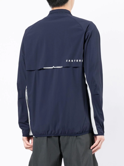 Castore Active Logo-print Two-tone Stretch-shell Jacket In 蓝色